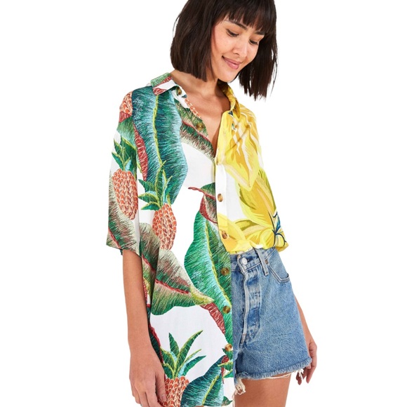 Anthropologie FARM RIO Azalea Forest Boy Shirt Tropical S - Picture 10 of 10